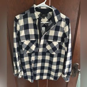 J. Crew plaid half zip